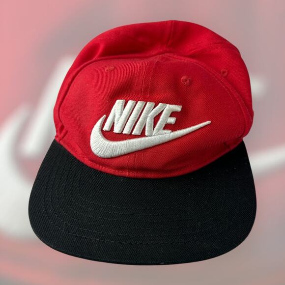 Nike Other - Nike CHILD Snapack Hat Swoosh Air Black Red Spellout Adjustable Kid's One Size